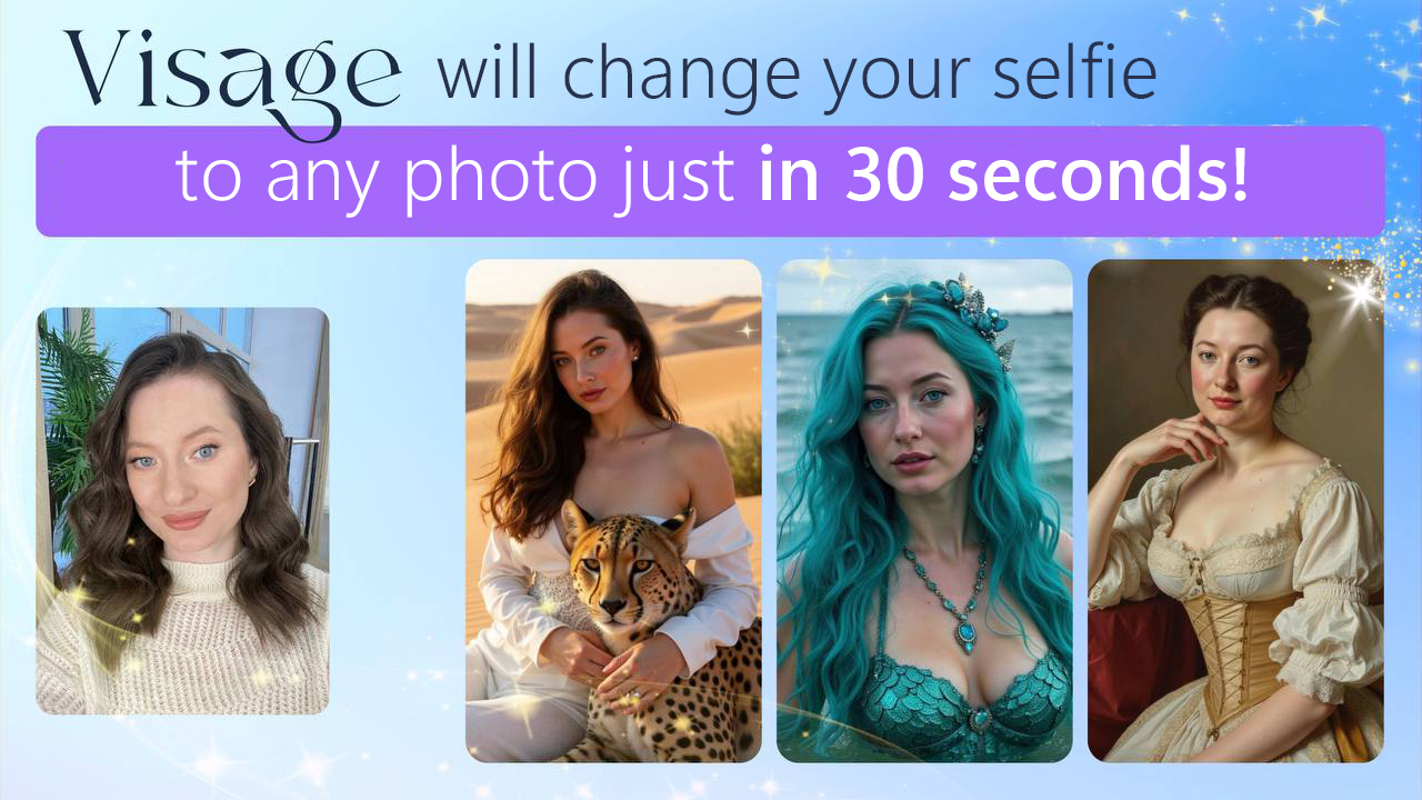 Example of Visage AI generated portraits in different styles