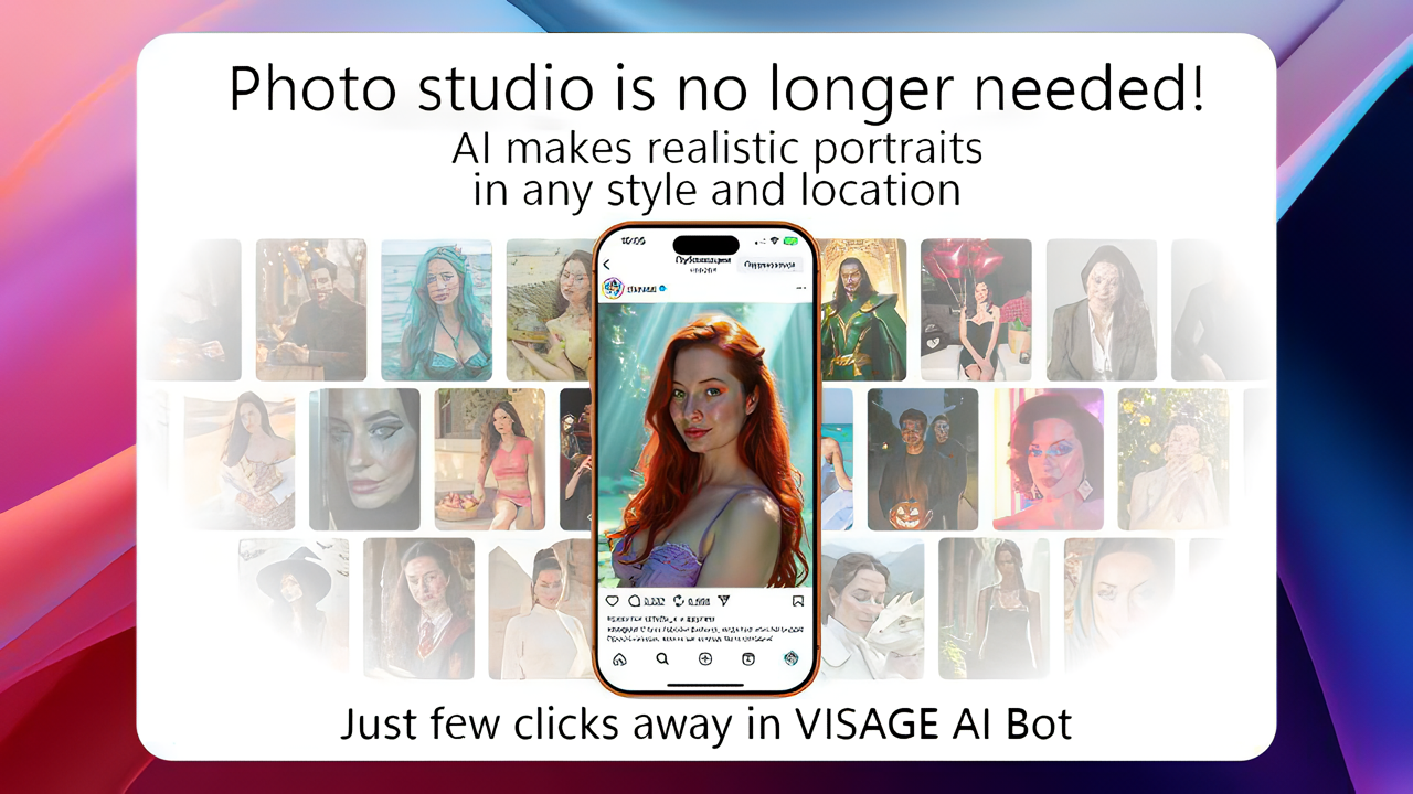Collage of different AI-generated portraits